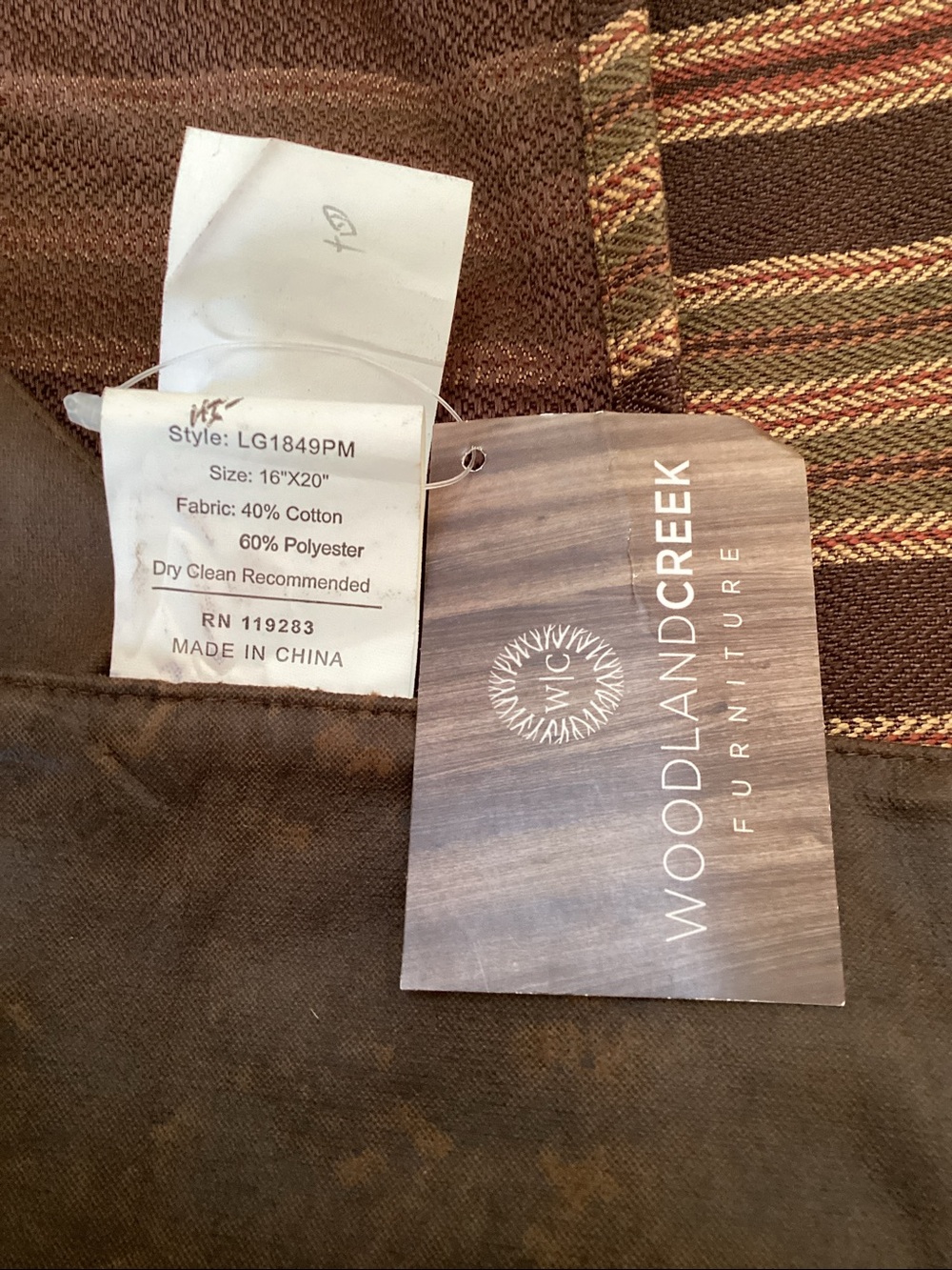 BNWT Brown Stripe Queen Bedskirt & Matching Piece - Picture 5 of 7